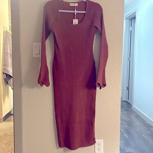 Petal & Pup Rust Maxi Sweater Dress